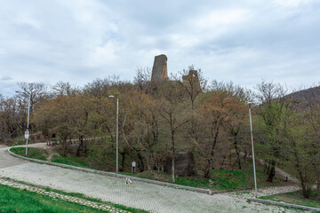 The ruins of the ancient walls of the Georgian fortress Ujarma