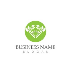 Logos of green Tree leaf ecology