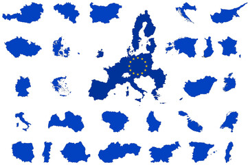 map of European Union and 27 member countries