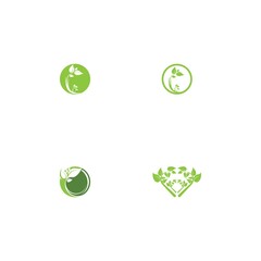 Logos of green Tree leaf ecology