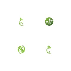 Logos of green Tree leaf ecology