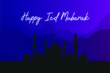 Happy Ied Mubarak With Wonderful Background