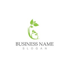 Logos of green Tree leaf ecology