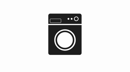 Washing machine icon, flat design, vector illustration