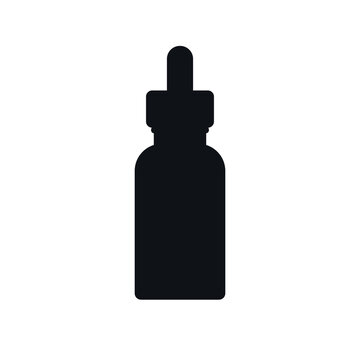 recommend clip art: Vector flat essence oil bottle silhouette isolated on white background