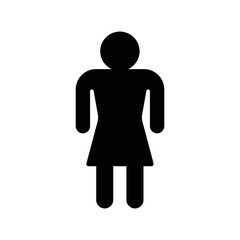 Vector flat female woman silhouette sign isolated on white background