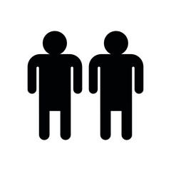 Vector flat two male man gay silhouette sign isolated on white background