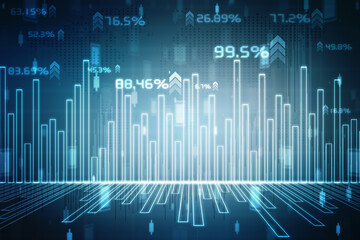 2d rendering Stock market online business concept. business Graph 