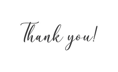 Thank you lettering. hand drawn style typographic phrase. Vector illustration isolated message.