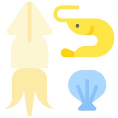 Seafood icon, Supermarket and Shopping mall related vector
