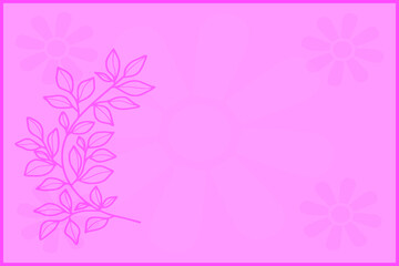 Leaf and flower background with pink colour.