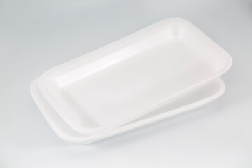 white foam box on white background