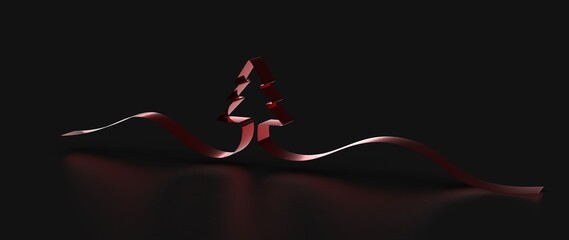 winter merry christmas card modern 3d minimal