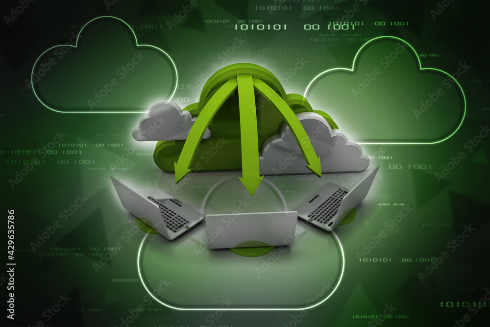 Poster 3d rendering technology computer network
