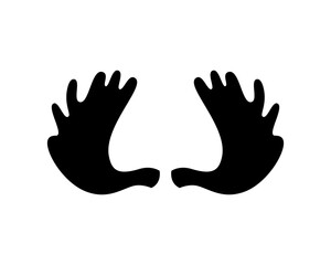 Deer antlers on a white background. Vector illustration. Icon