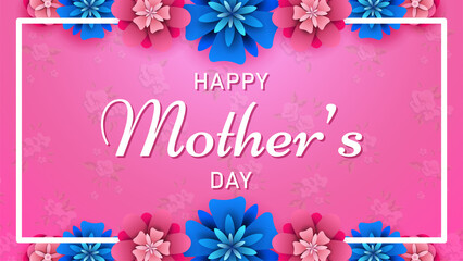 Fototapeta na wymiar Happy Mother's Day on flowers background