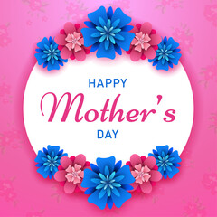 Happy Mother's Day on flowers background