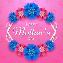 Happy Mother's Day on flowers background