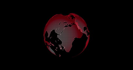 Red Earth View From Outer Space. Big data 3d Earth. Binary code surrounding globe rotating. Retro digital Earth. Digital data globe,abstract 3D rendering of data network surrounding planet earth.