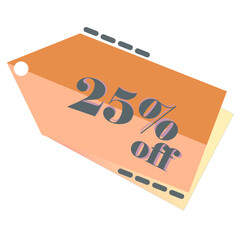 25% Percent Discount Tag Cupom Off  For Sales