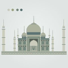 Obraz premium taj mahal vector illustration