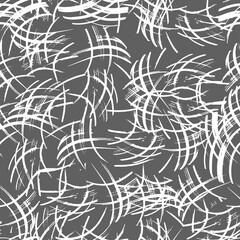 abstract seamless vector pattern chaotic curved lines of different colors on contrasting background