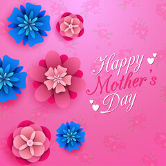 Happy Mother's Day on flowers background