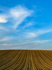 Feld, Acker, Himmel, Wolken, Landschaft, Natur, Linien, Erde, Landwirtschaft, Ackerbau