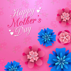 Happy Mother's Day on flowers background