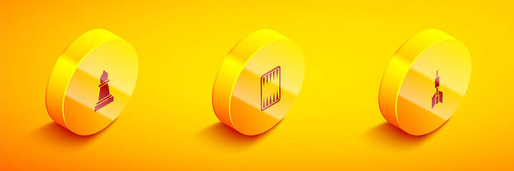 Set Isometric Chess, Backgammon board and Dart arrow icon. Vector