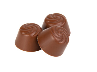 Milk chocolate candy sweet isolated on the white background