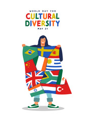 Cultural Diversity Day world country flag together