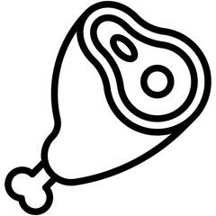 Ham leg icon, Supermarket and Shopping mall related vector