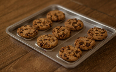 home baked chocolate chip cookies