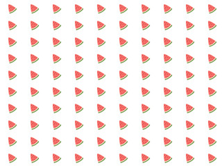 Obraz premium Pattern side red watermelon on white background