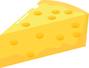Cheese slices isolated on white background.
Vector illustration for icons, logos, symbols, buttons, emoticons, stickers