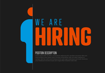 We Are Hiring Minimalistic Dark Flyer Template
