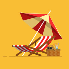 Vacation, travel, vacation. Beach umbrella, beach chair.