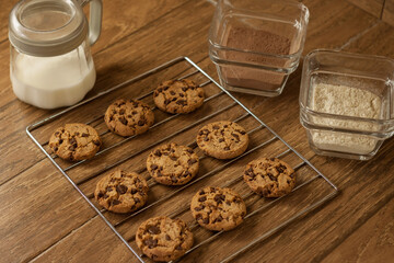 home baked chocolate chip cookies