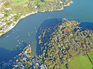 Aerial view of the River Dart at Dartmouth,  Devon	