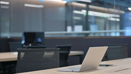Woman Closing Laptop Standing up Going Away 