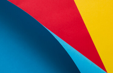 Blue, red and yellow abstract 3d background, template, brochure
