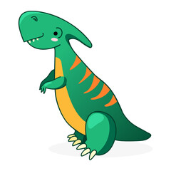 Cute dinosaur cartoon vector illustration. Kids Design for print, poster, invitation, t-shirt and badges.