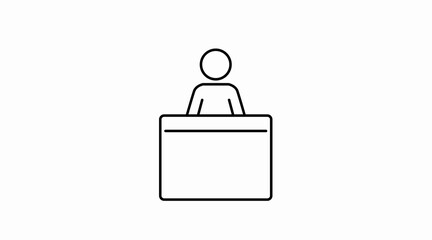 Reception Icon. Vector isolated black and white illustration