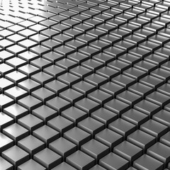 silver Background from squares. 3d rendering, 3d illustration.
