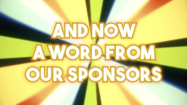 Decoding a text message over a background of rotating radial stripes: and now, a word from our sponsors.
