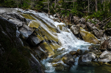 Cold water waterfalls (Studeny potok) in High Tatra mountains, Slovakia