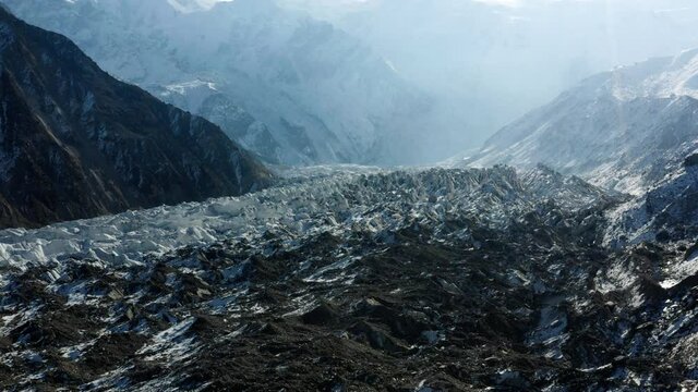 Panorama Of Raikot Glacier With Himalayas Mountain Range In Nanga Parbat, Pakistan. - aerial