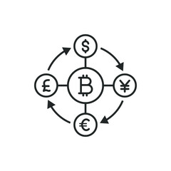 Trading forex. Global currency exchange icon concept isolated on white background. Vector illustration