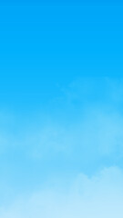 Fototapeta na wymiar beautiful bright cloudy blue sky background on vertical frame